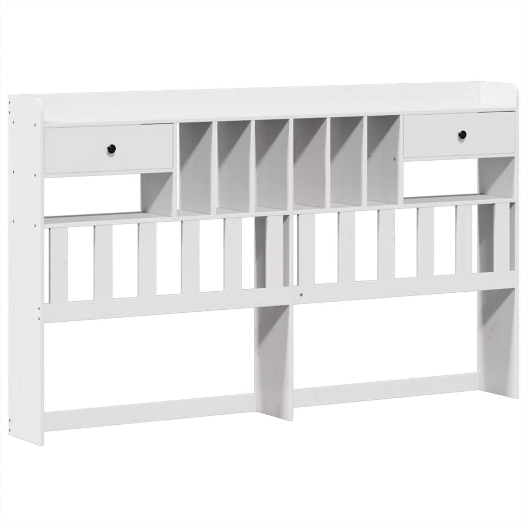 Lit bibliothèque sans matelas blanc 180x200 cm bois pin massif - XIOS