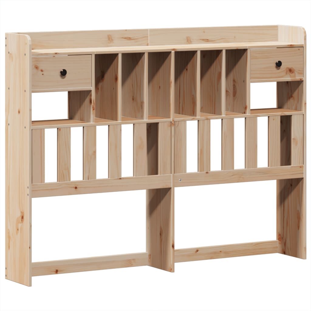 Lit bibliothèque sans matelas 140x200 cm bois massif de pin - XIOS