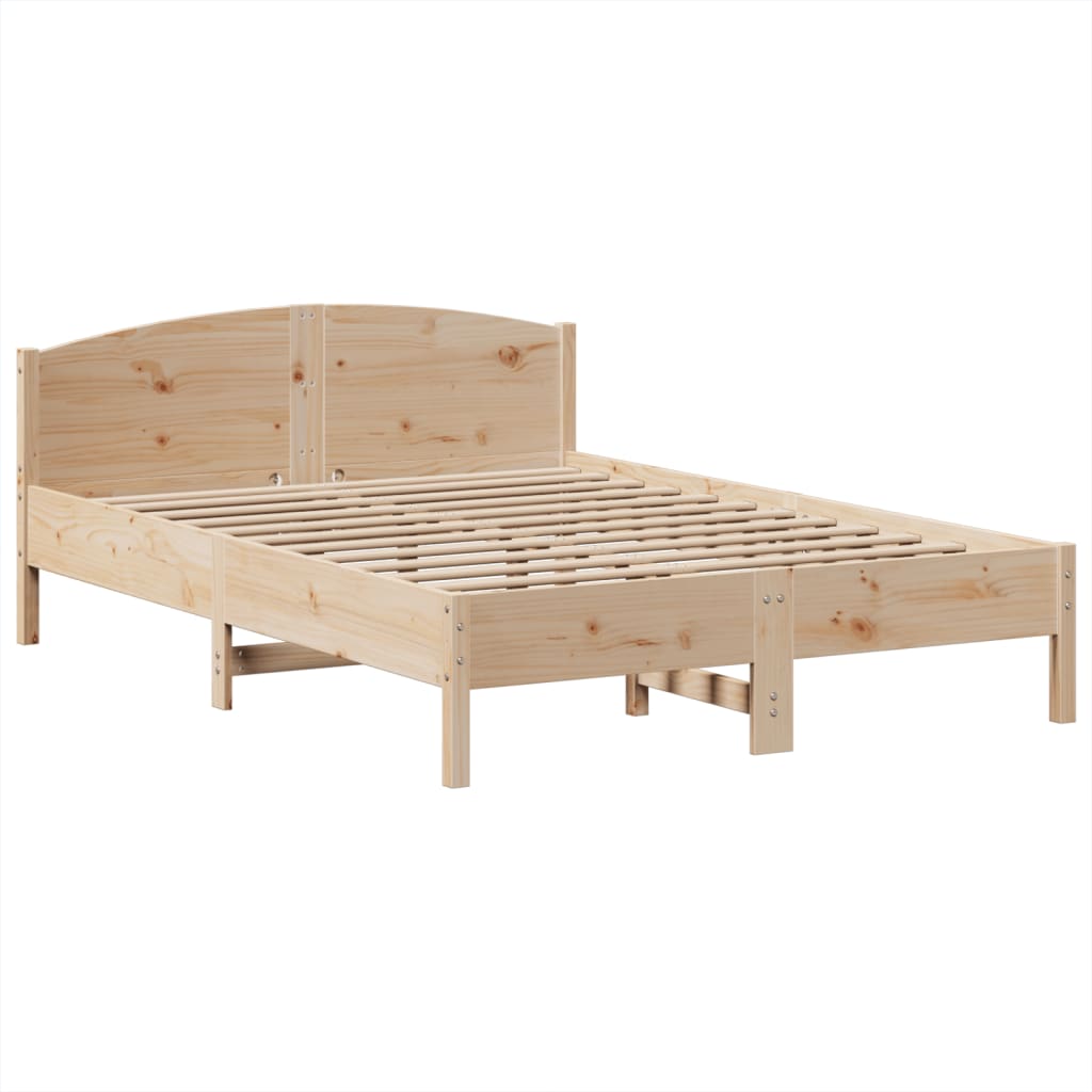 Lit bibliothèque sans matelas 140x200 cm bois massif de pin - XIOS