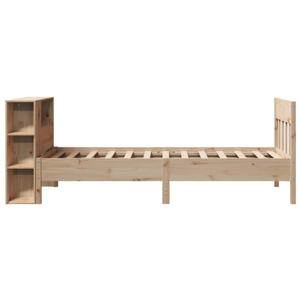 Lit bibliothèque sans matelas 75x190 cm bois de pin massif - XIOS