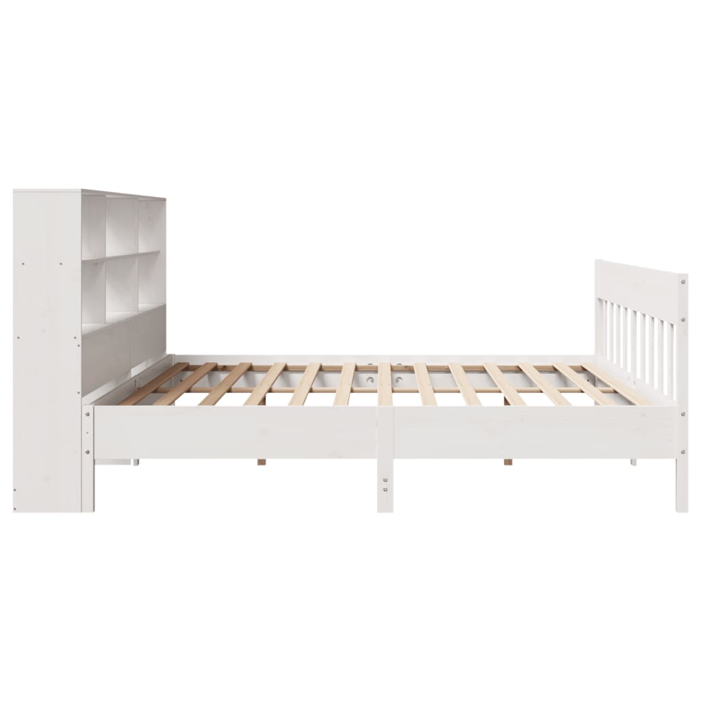 Cadre de lit sans matelas blanc 180x200 cm bois massif de pin - XIOS