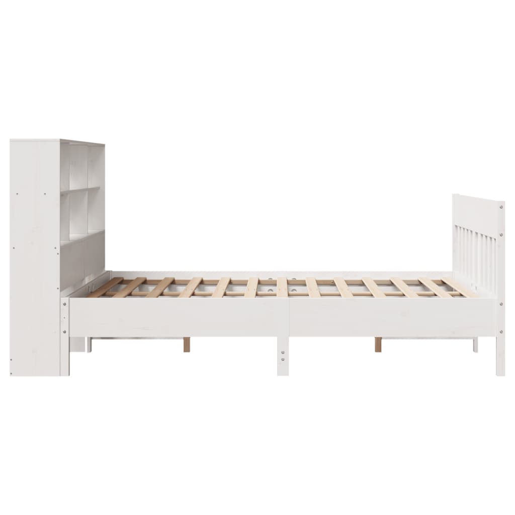 Cadre de lit sans matelas blanc 160x200 cm bois de pin massif - XIOS