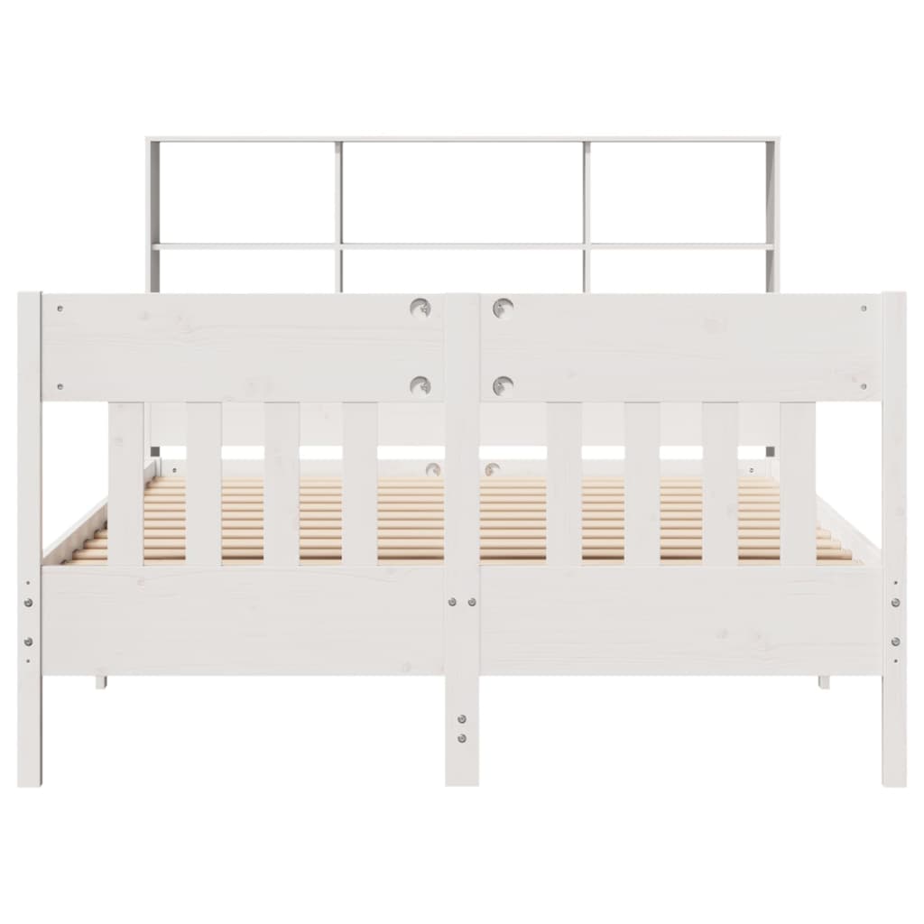 Cadre de lit sans matelas blanc 140x200 cm bois de pin massif - XIOS