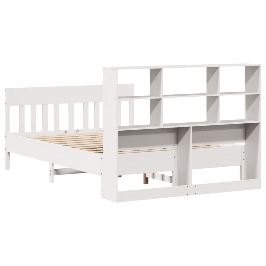 Cadre de lit sans matelas blanc 120x200 cm bois de pin massif - XIOS