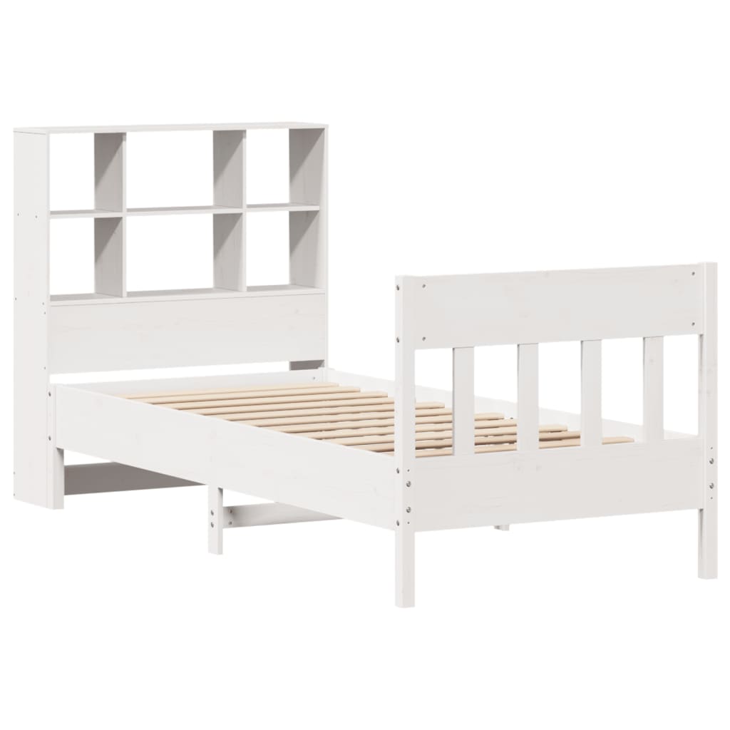 Cadre de lit sans matelas blanc 90x200 cm bois de pin massif - XIOS