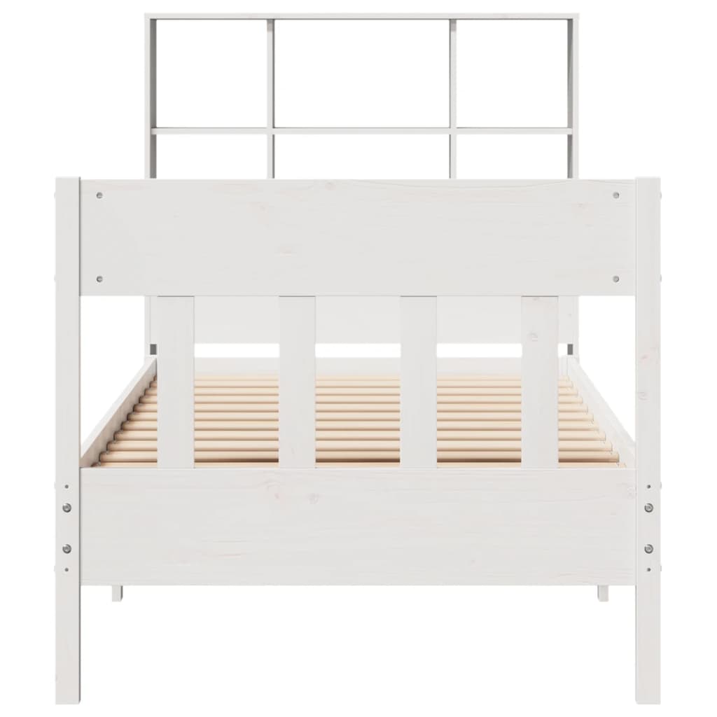 Cadre de lit sans matelas blanc 90x200 cm bois de pin massif - XIOS