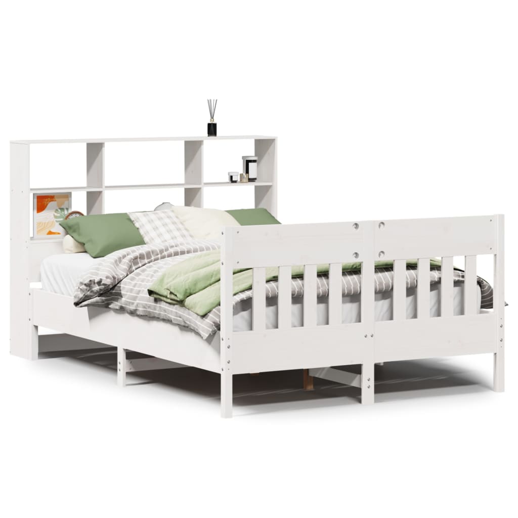Cadre de lit sans matelas blanc 120x190 cm bois de pin massif - XIOS