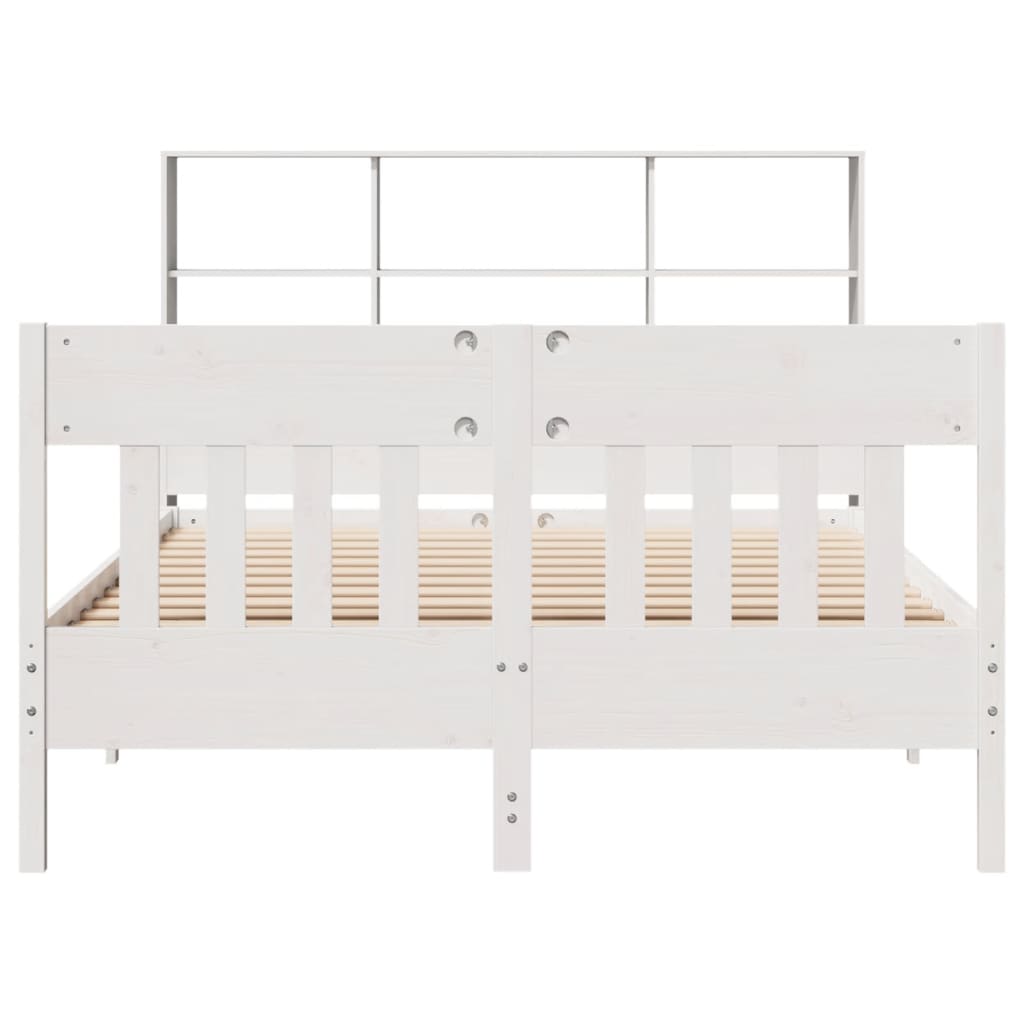 Cadre de lit sans matelas blanc 120x190 cm bois de pin massif - XIOS