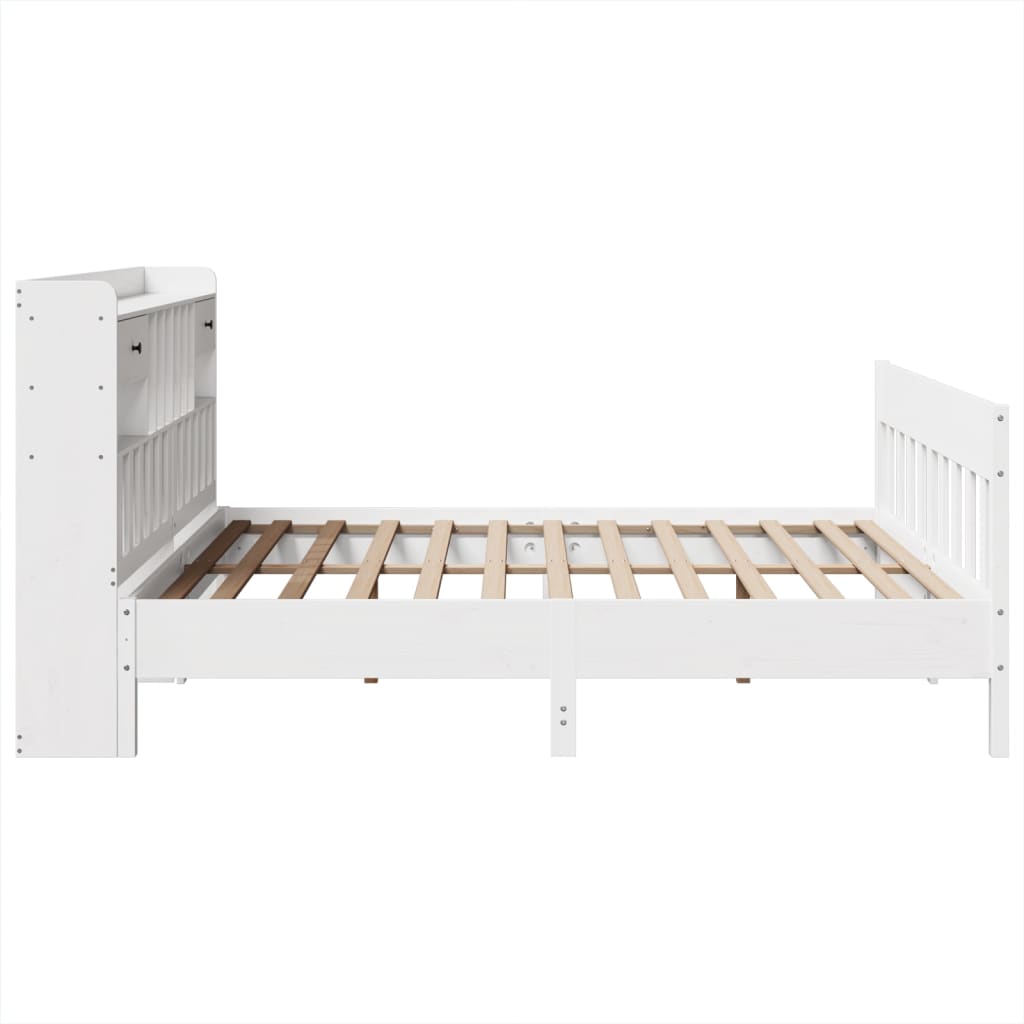 Cadre de lit sans matelas blanc 180x200 cm bois massif de pin - XIOS