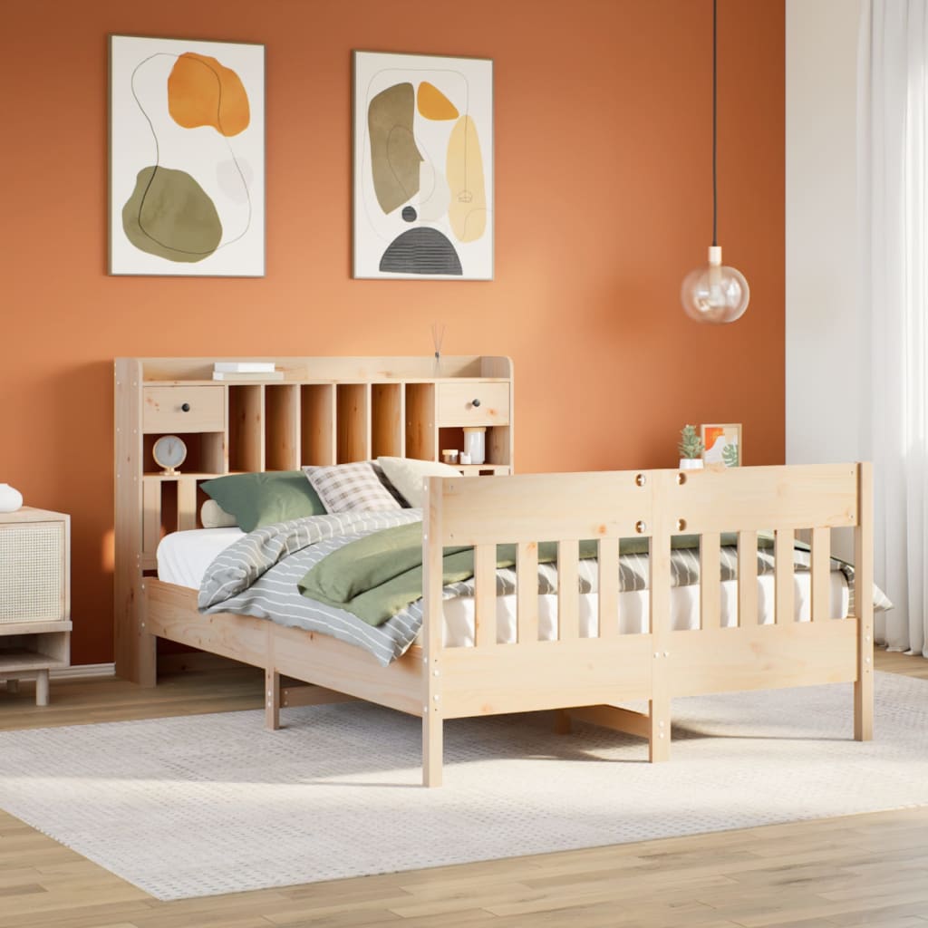 Cadre de lit sans matelas 150x200 cm bois de pin massif - XIOS