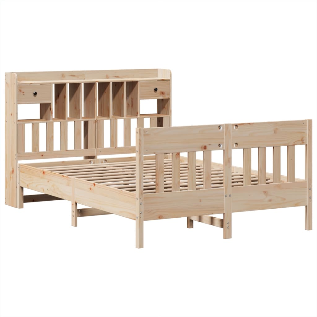 Cadre de lit sans matelas 140x190 cm bois de pin massif - XIOS