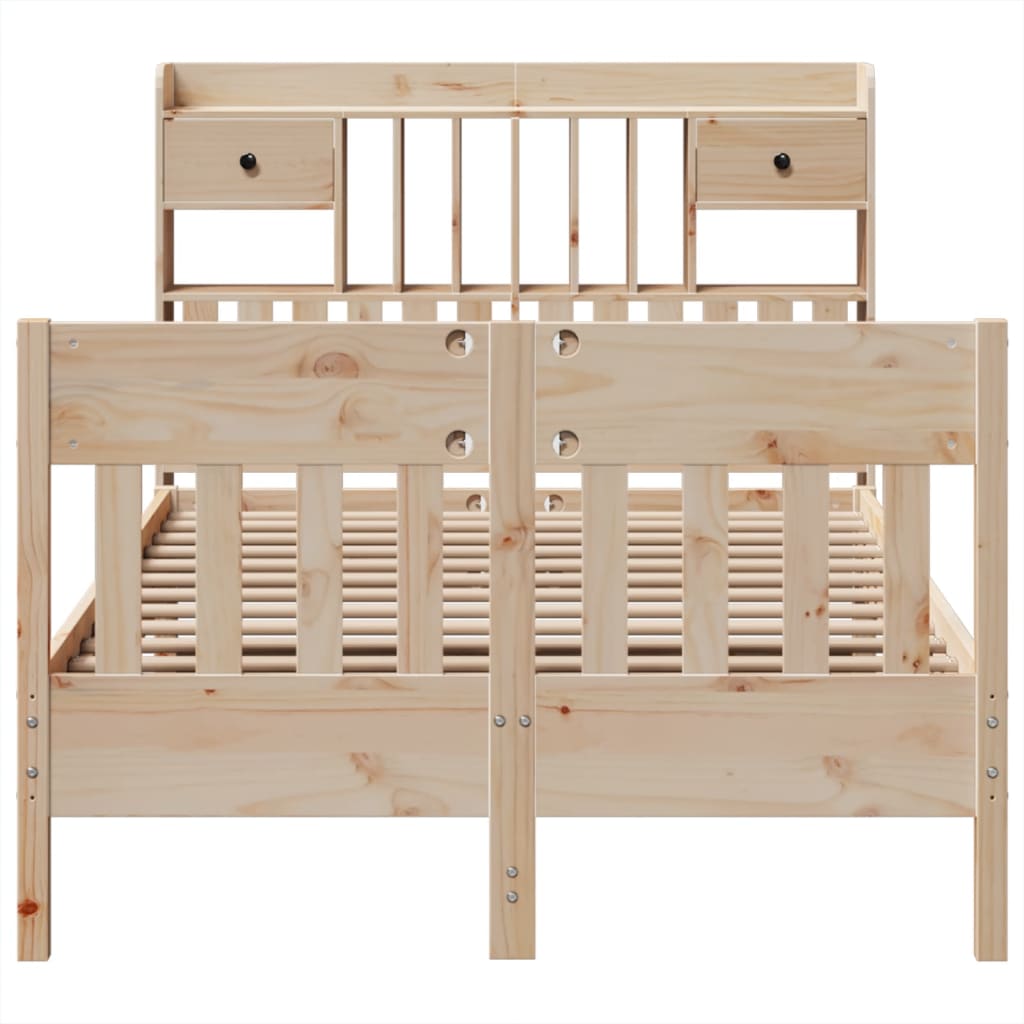 Cadre de lit sans matelas 135x190 cm bois de pin massif - XIOS