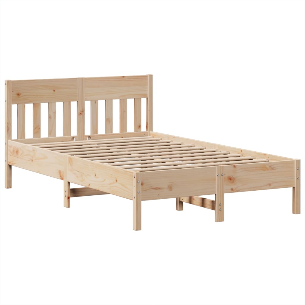 Cadre de lit sans matelas 135x190 cm bois de pin massif - XIOS