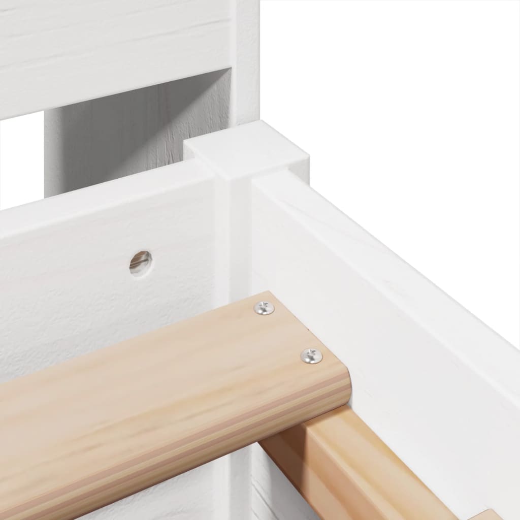 Cadre de lit sans matelas blanc 135x190 cm bois de pin massif - XIOS