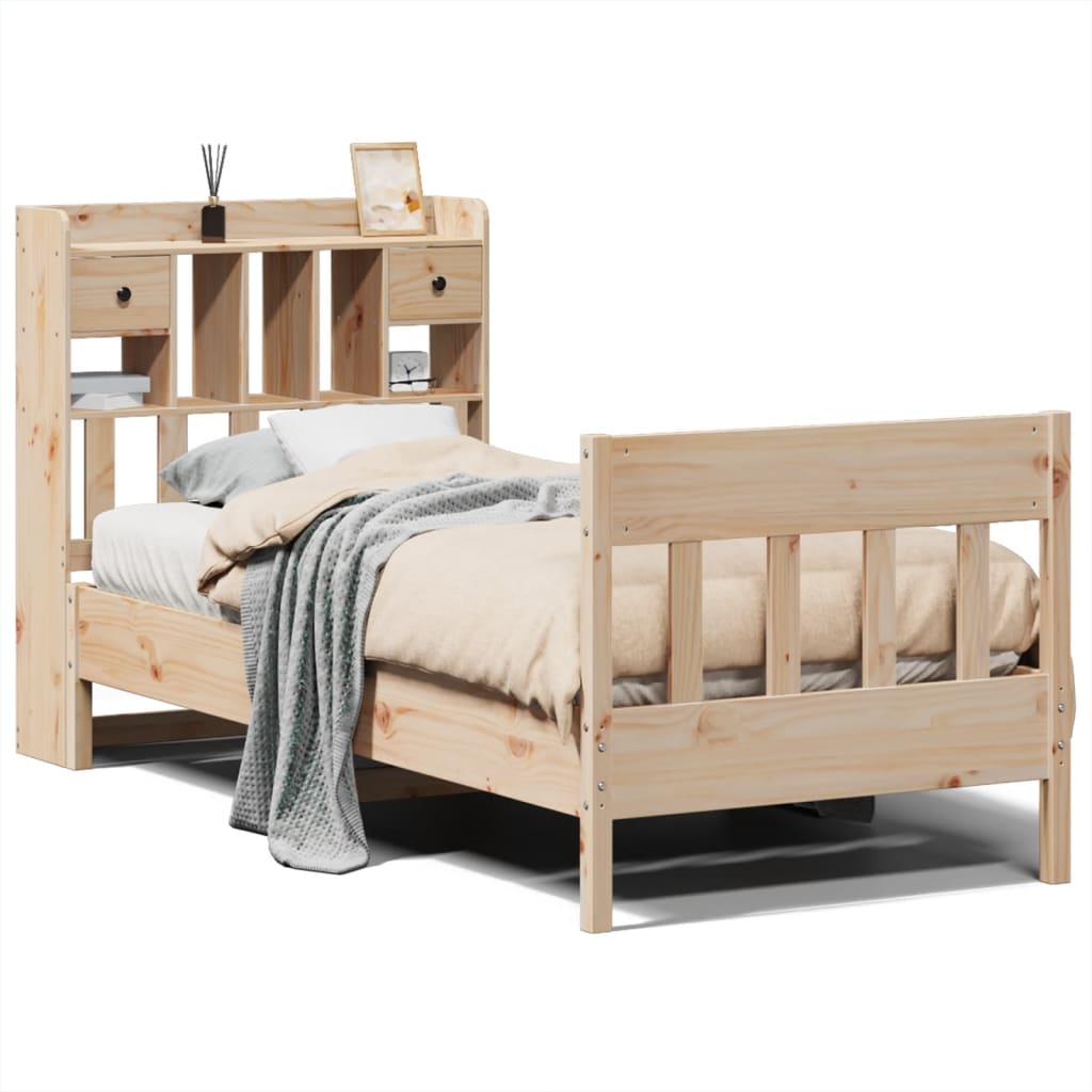 Cadre de lit sans matelas 75x190 cm bois de pin massif - XIOS