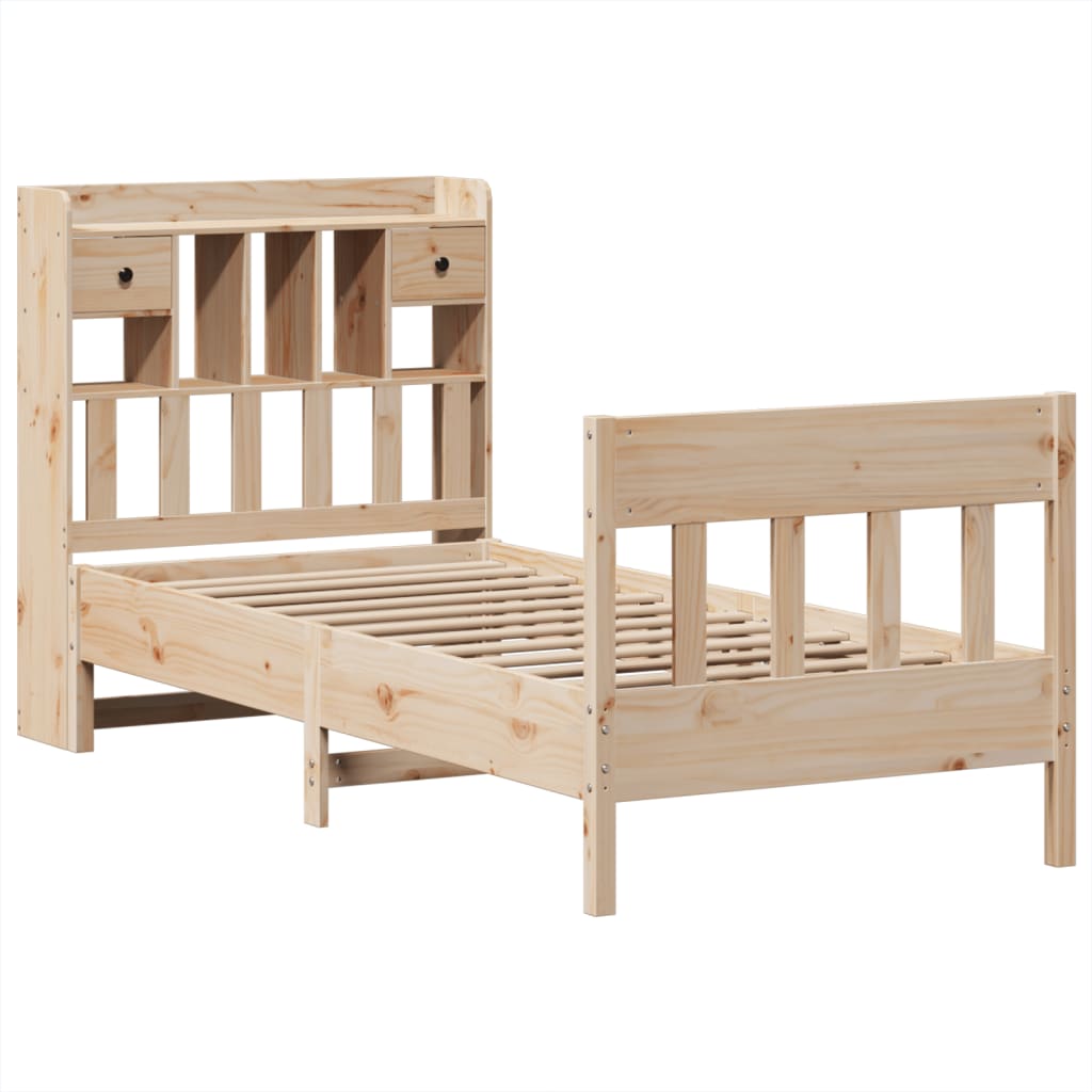 Cadre de lit sans matelas 75x190 cm bois de pin massif - XIOS