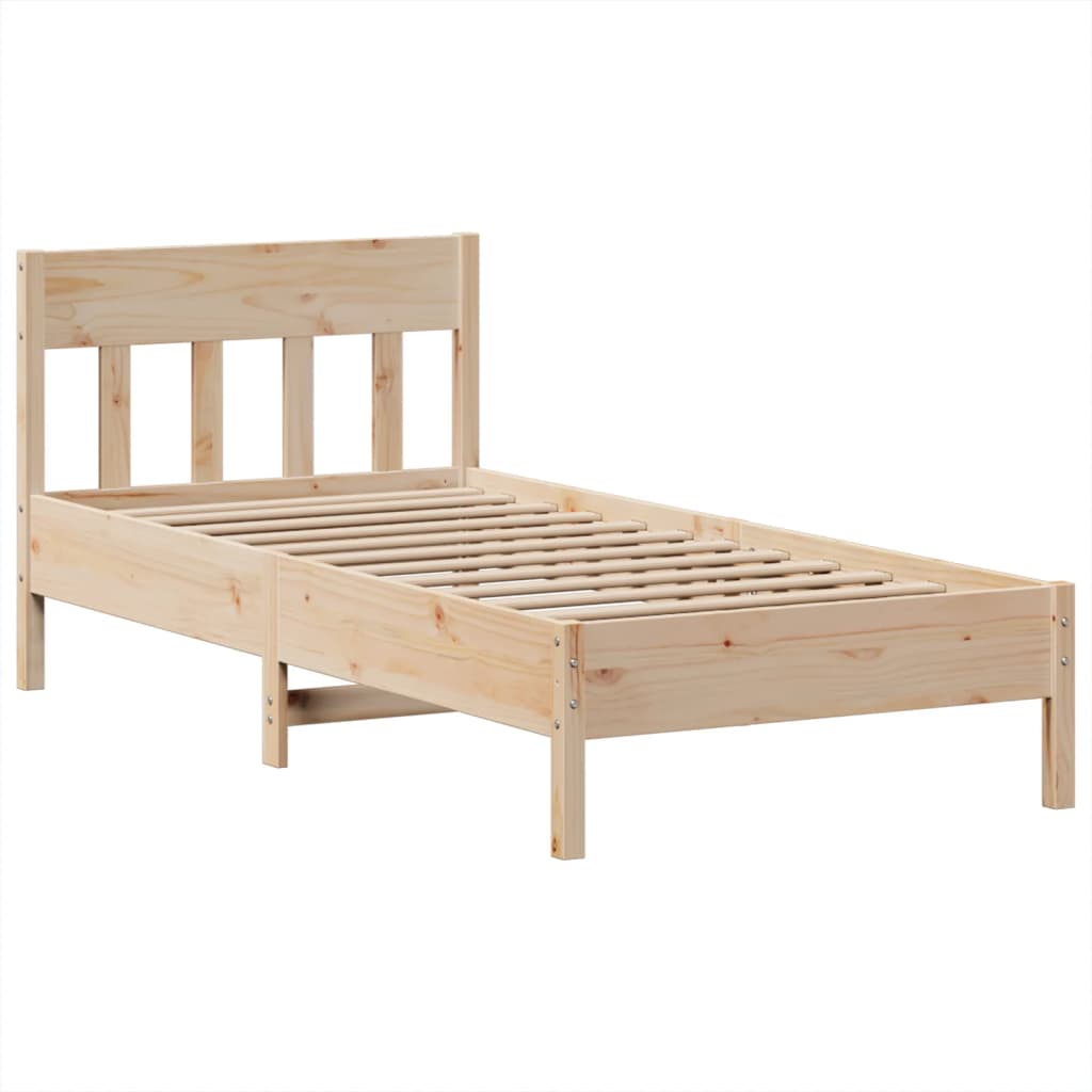 Cadre de lit sans matelas 75x190 cm bois de pin massif - XIOS
