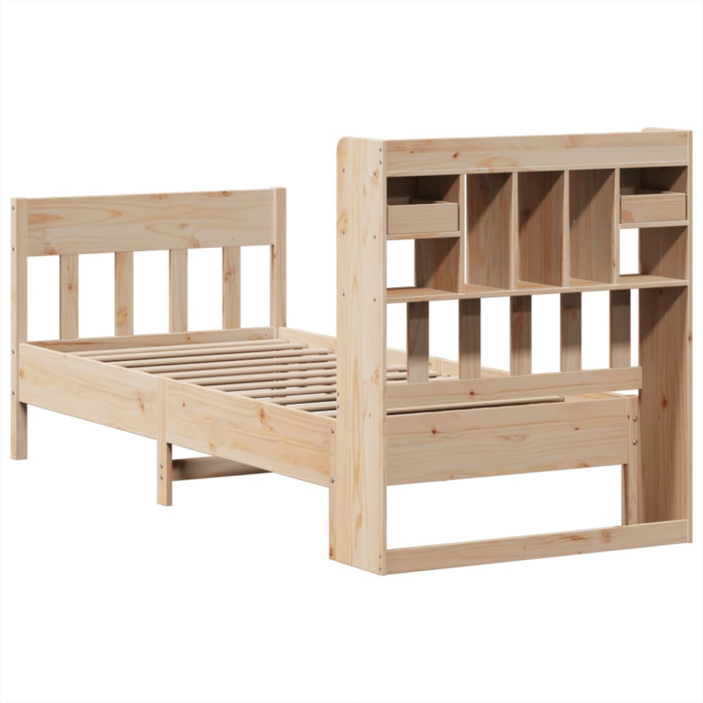 Cadre de lit sans matelas 75x190 cm bois de pin massif - XIOS
