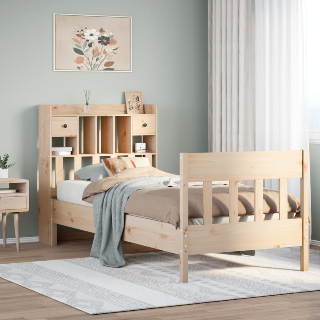 Cadre de lit sans matelas 75x190 cm bois de pin massif - XIOS