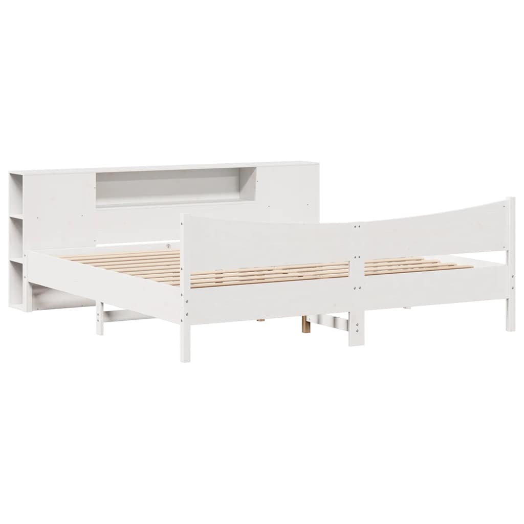 Cadre de lit sans matelas blanc 180x200 cm bois massif de pin - XIOS