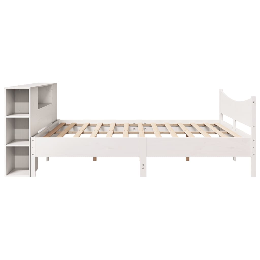 Cadre de lit sans matelas blanc 180x200 cm bois massif de pin - XIOS