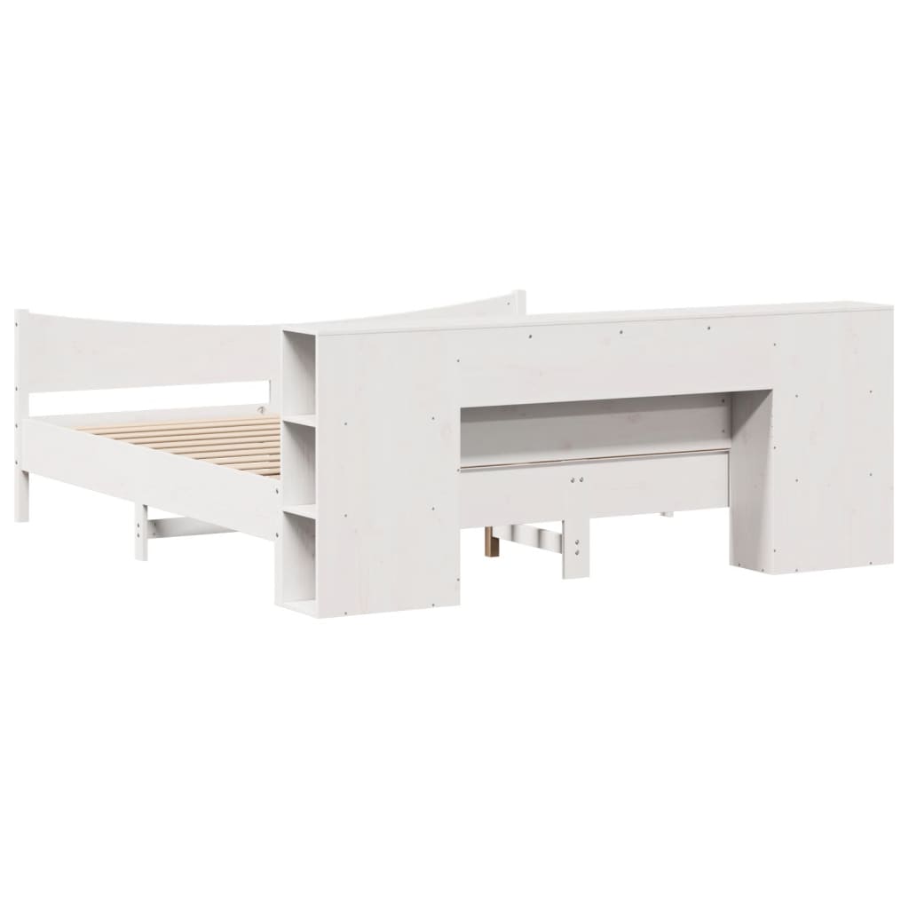Cadre de lit sans matelas blanc 180x200 cm bois massif de pin - XIOS