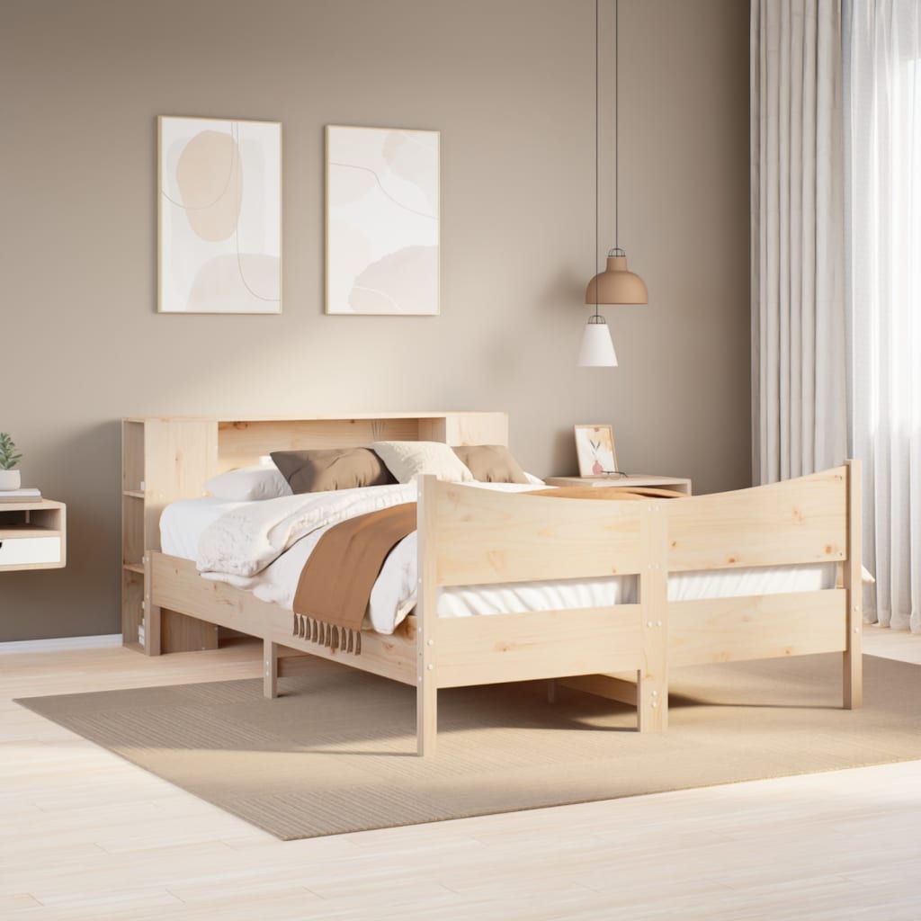 Cadre de lit sans matelas 140x200 cm bois massif de pin - XIOS