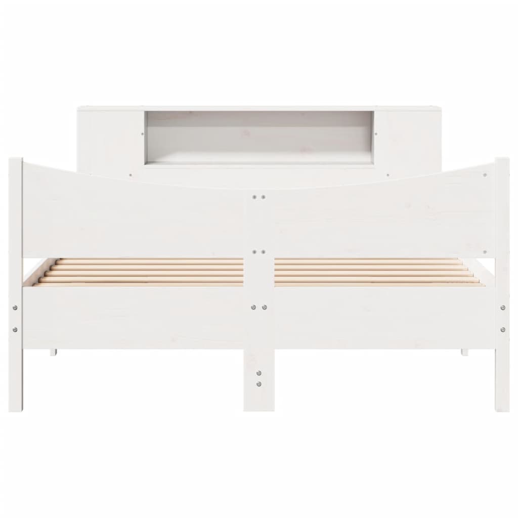 Cadre de lit sans matelas blanc 140x190 cm bois de pin massif - XIOS