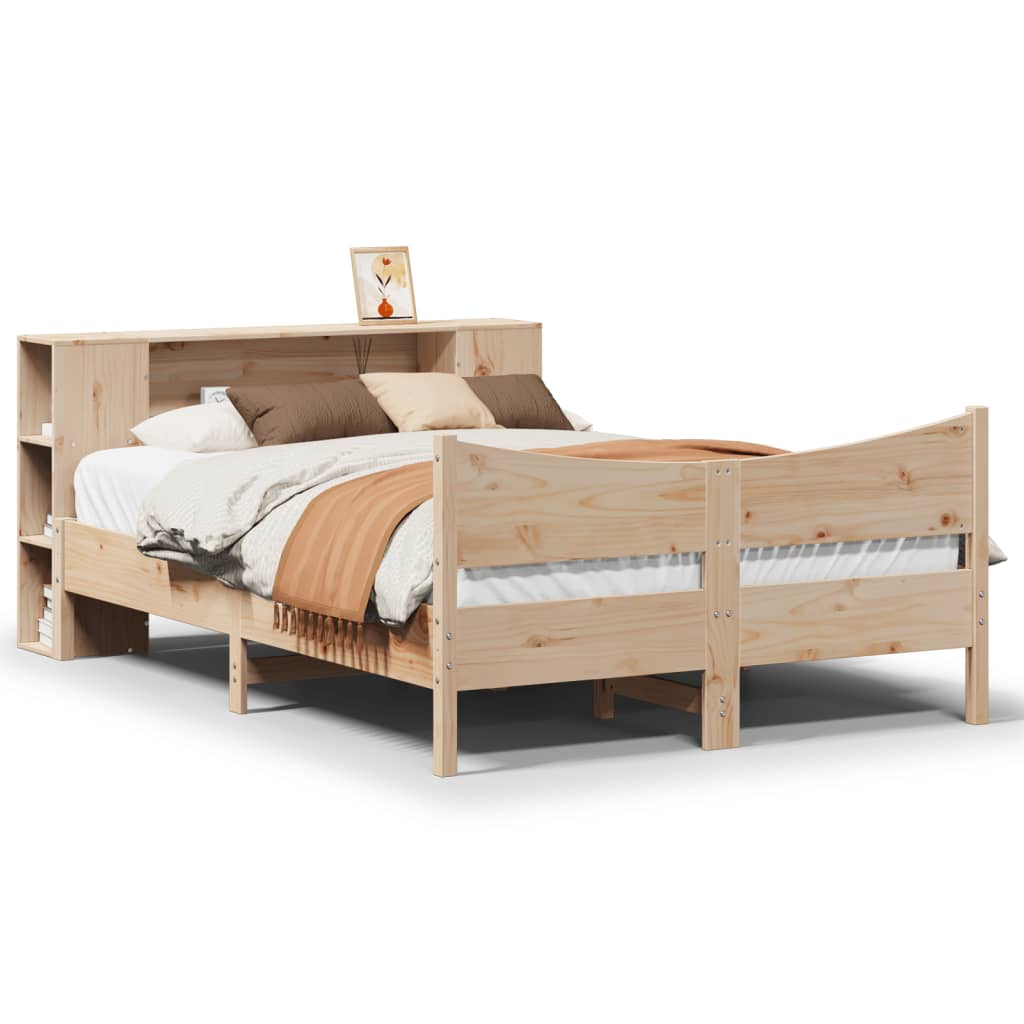Cadre de lit sans matelas 135x190 cm bois de pin massif - XIOS