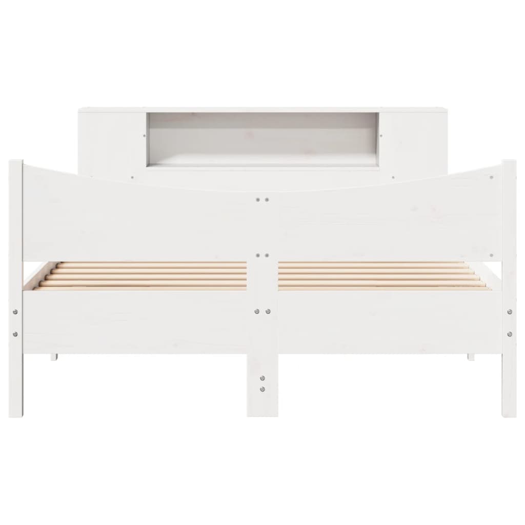 Cadre de lit sans matelas blanc 135x190 cm bois de pin massif - XIOS