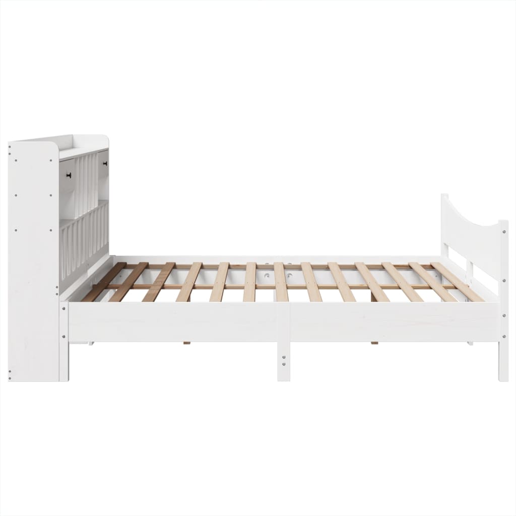 Cadre de lit sans matelas blanc 180x200 cm bois massif de pin - XIOS