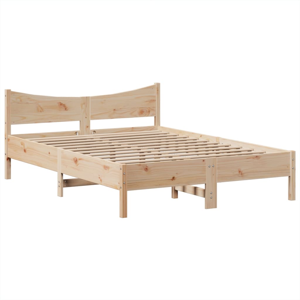 Cadre de lit sans matelas 140x200 cm bois massif de pin - XIOS