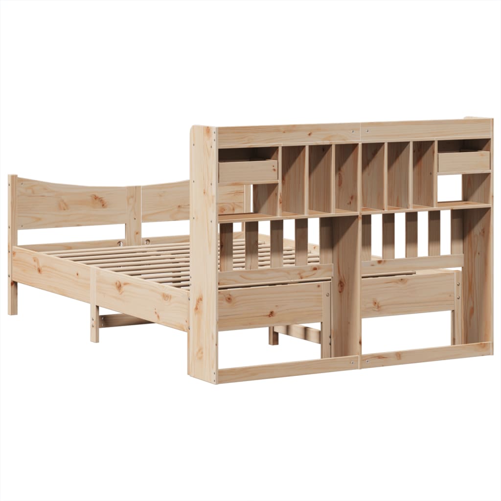 Cadre de lit sans matelas 140x200 cm bois massif de pin - XIOS