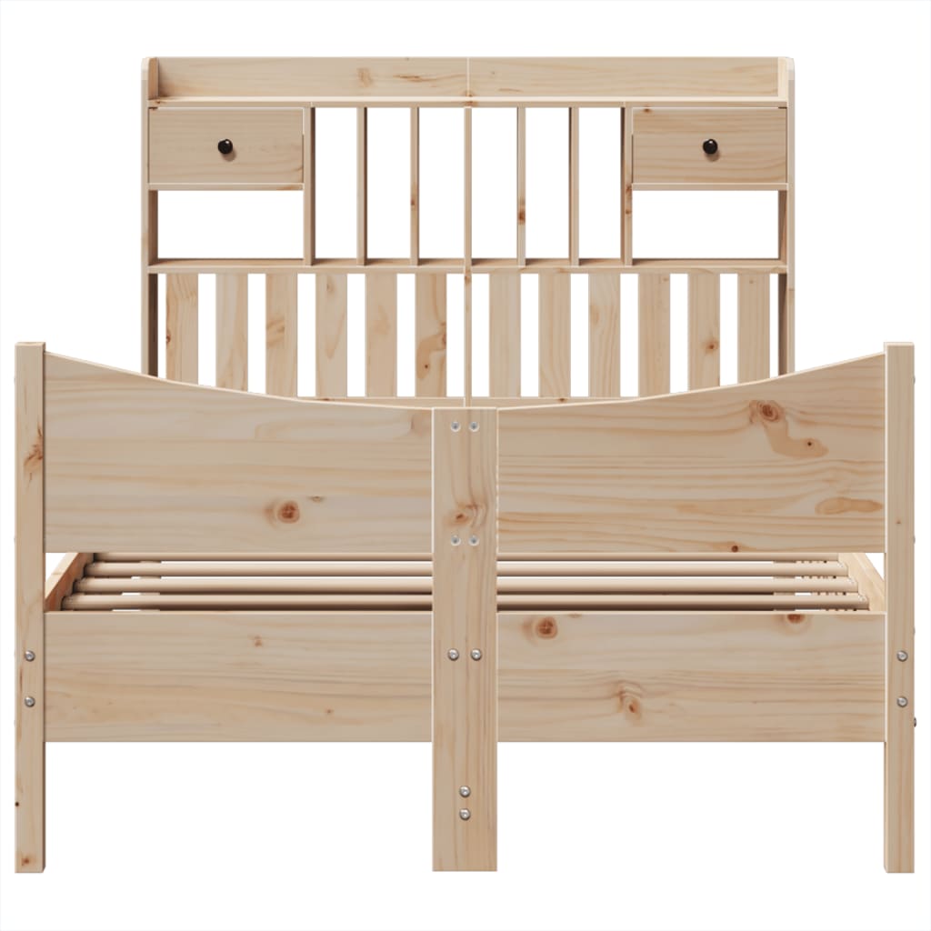 Cadre de lit sans matelas 135x190 cm bois de pin massif - XIOS