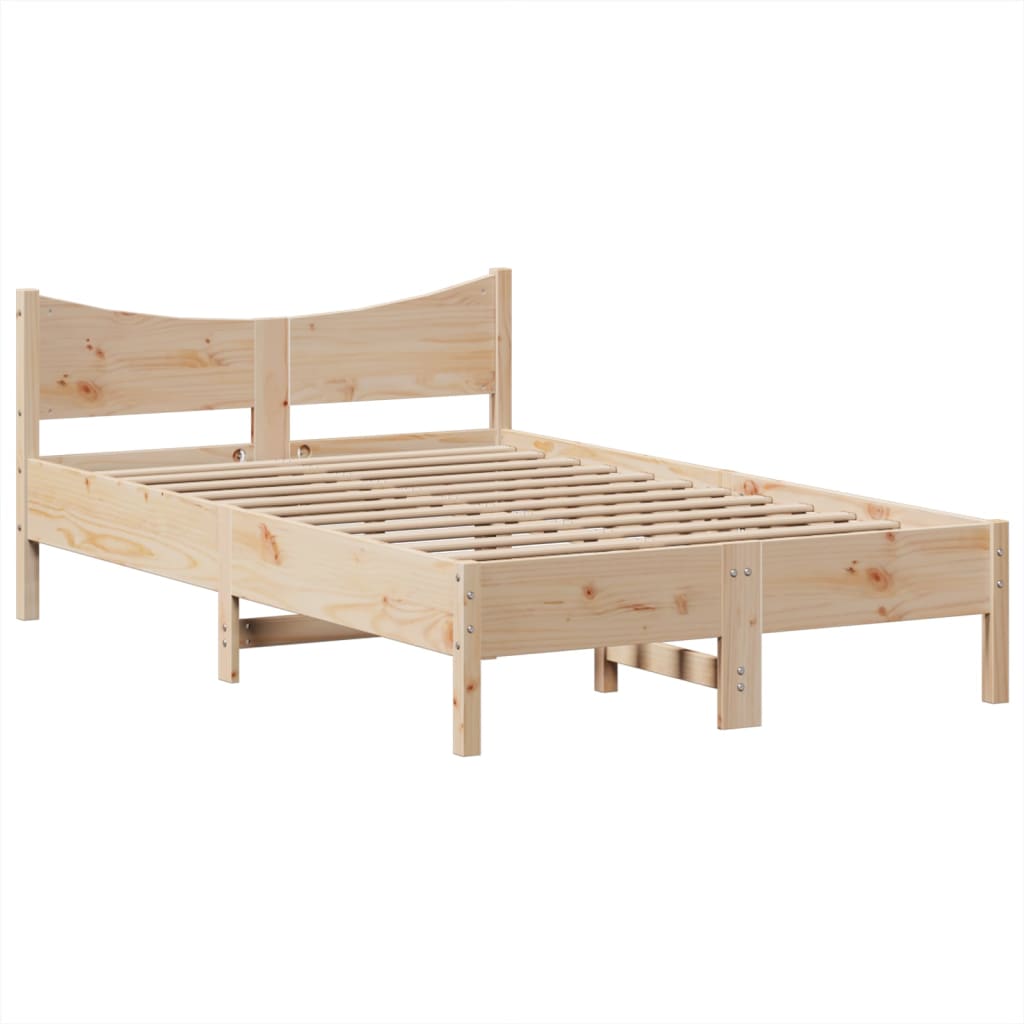 Cadre de lit sans matelas 135x190 cm bois de pin massif - XIOS