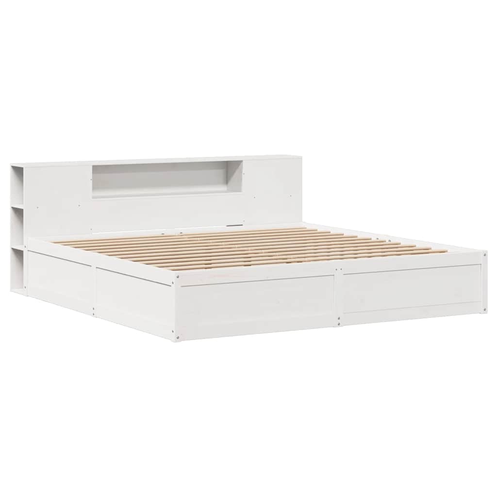 Cadre de lit sans matelas blanc 180x200 cm bois massif de pin - XIOS