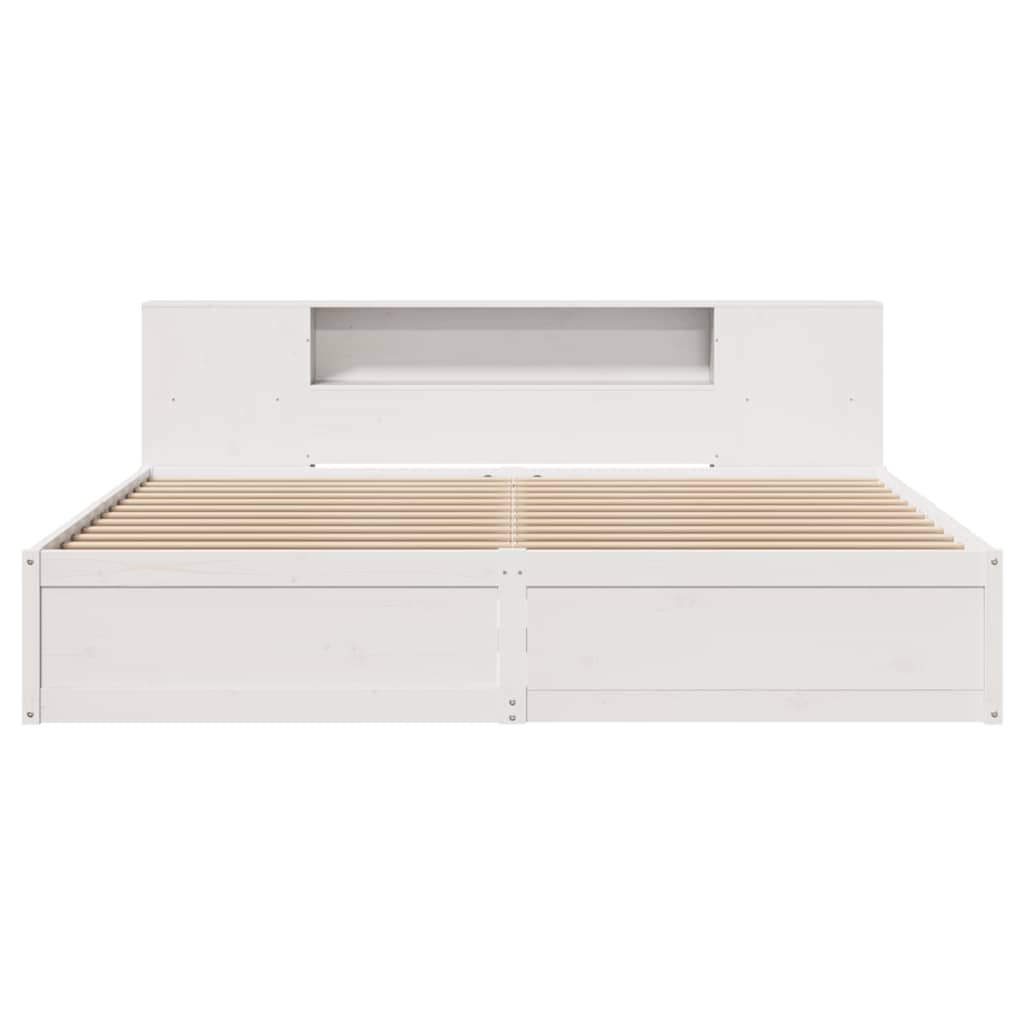 Cadre de lit sans matelas blanc 180x200 cm bois massif de pin - XIOS