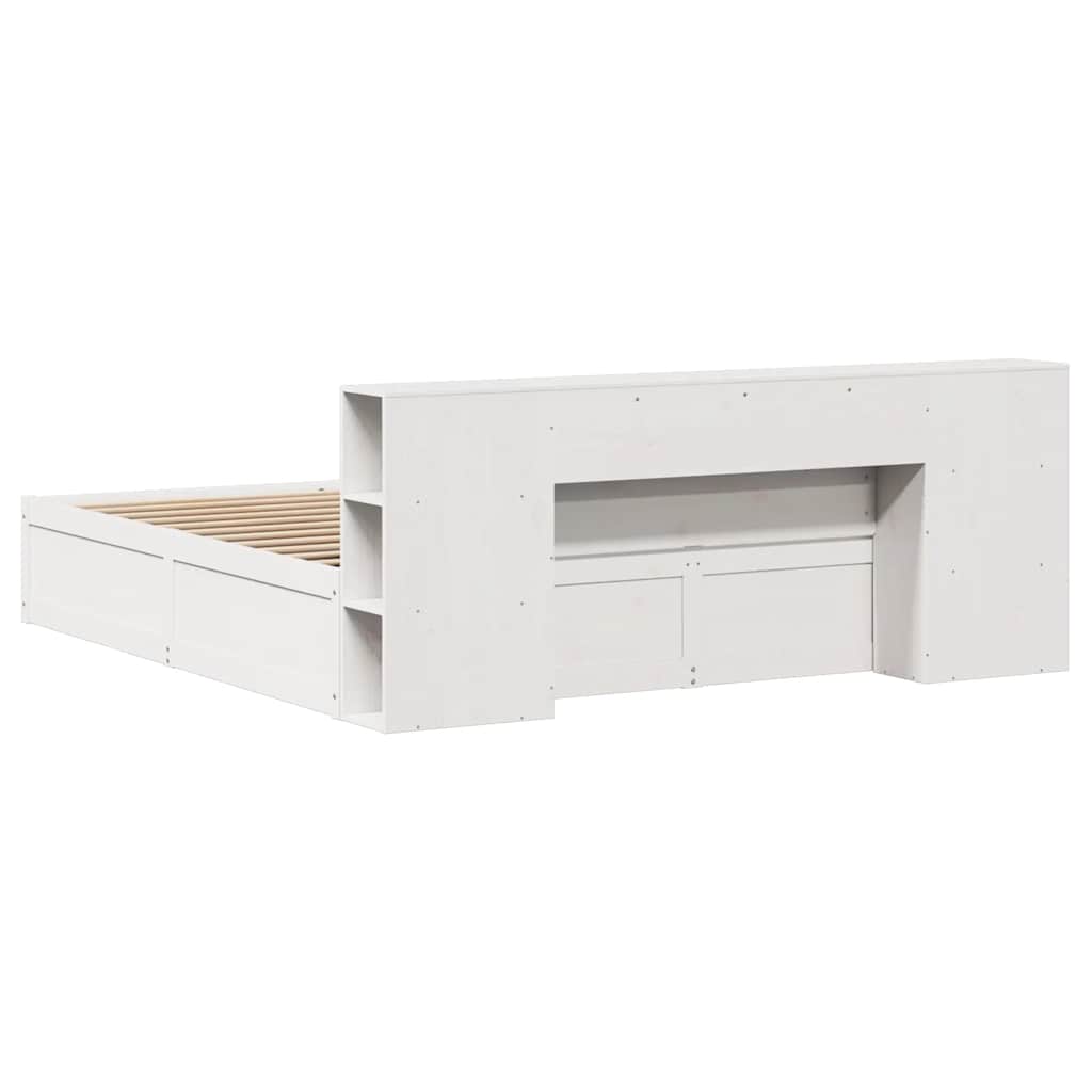 Cadre de lit sans matelas blanc 180x200 cm bois massif de pin - XIOS