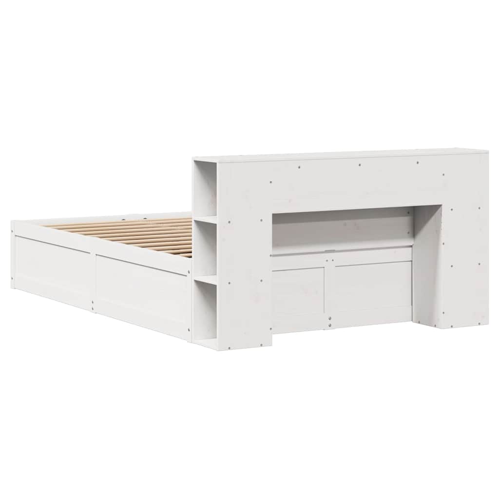 Cadre de lit sans matelas blanc 140x200 cm bois de pin massif - XIOS