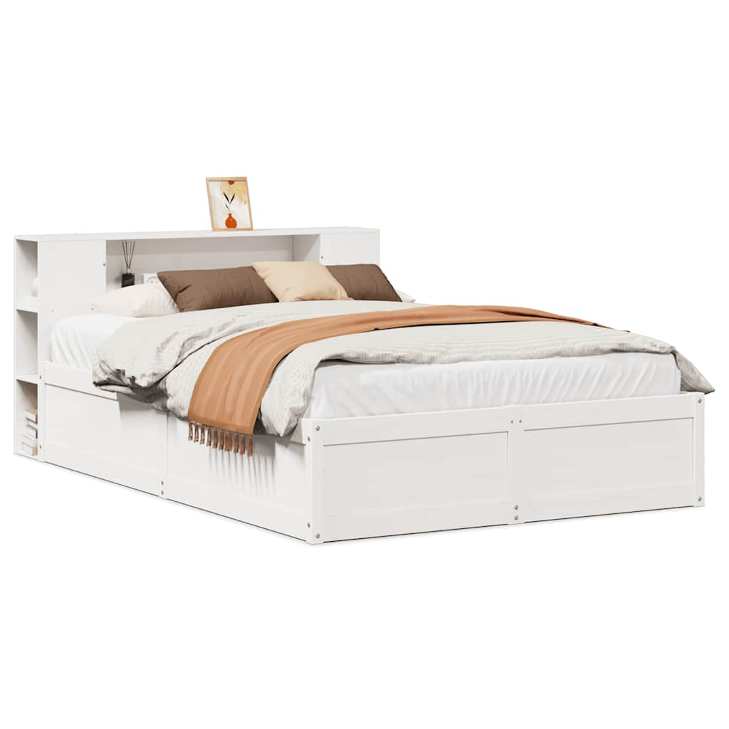 Cadre de lit sans matelas blanc 120x200 cm bois de pin massif - XIOS