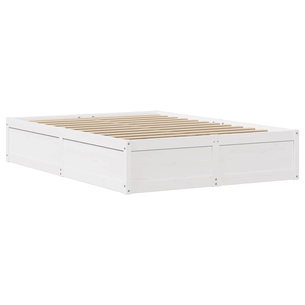 Cadre de lit sans matelas blanc 120x200 cm bois de pin massif - XIOS