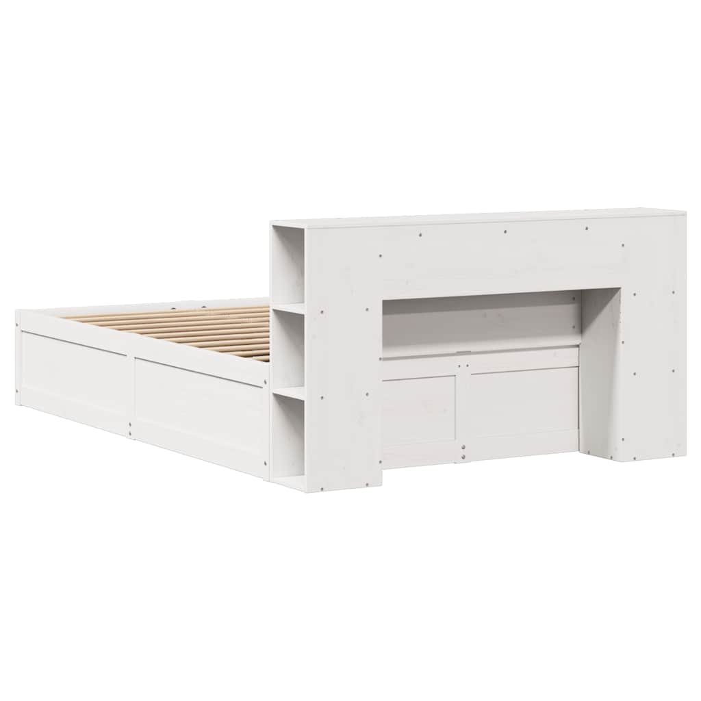 Cadre de lit sans matelas blanc 120x200 cm bois de pin massif - XIOS