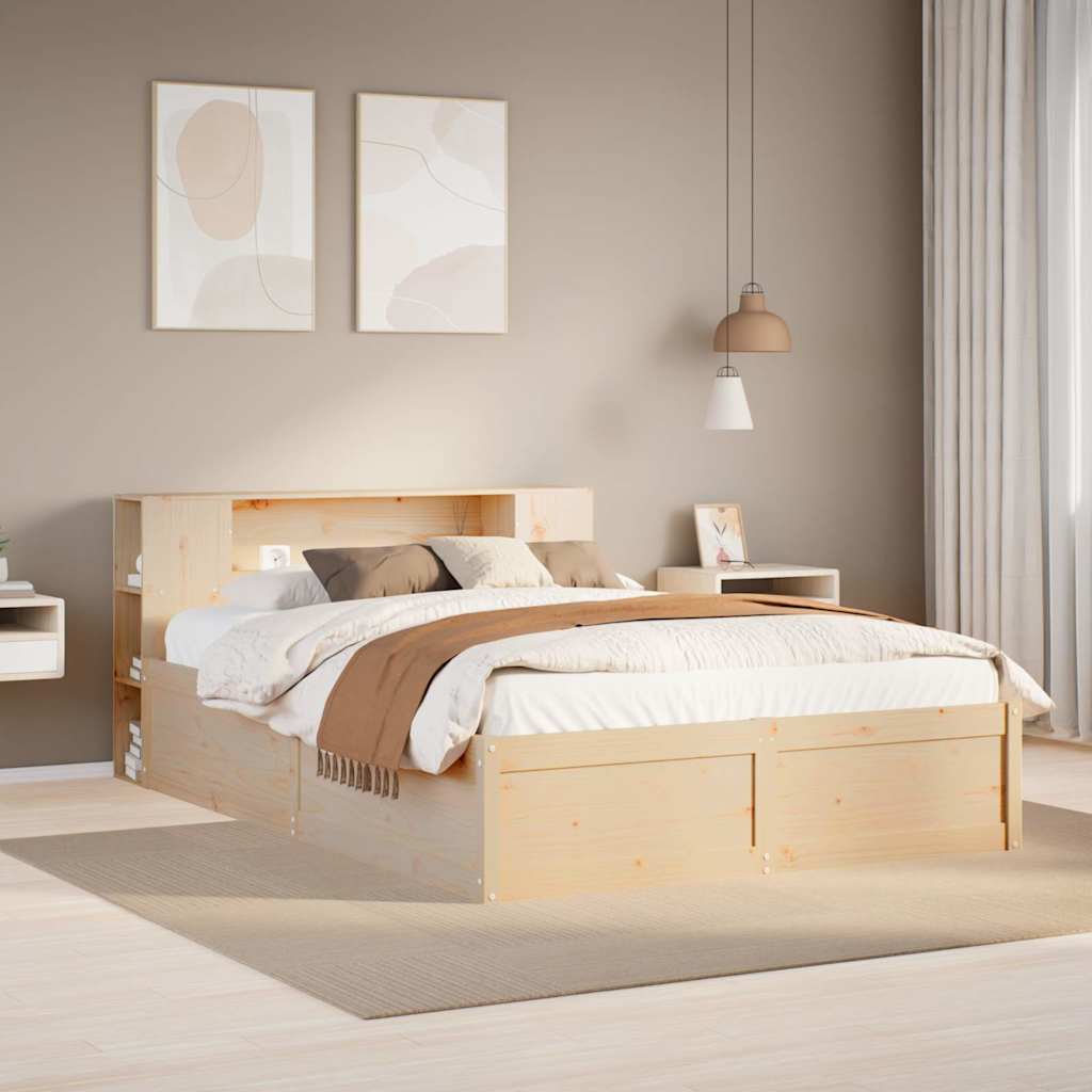 Cadre de lit sans matelas 120x190 cm bois de pin massif - XIOS