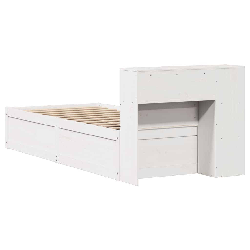 Cadre de lit sans matelas blanc 100x200 cm bois de pin massif - XIOS