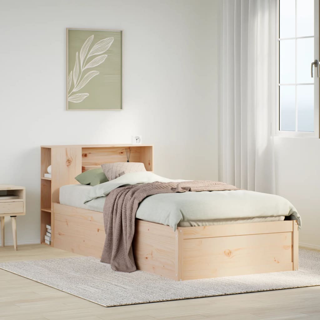 Cadre de lit sans matelas 90x200 cm bois de pin massif - XIOS