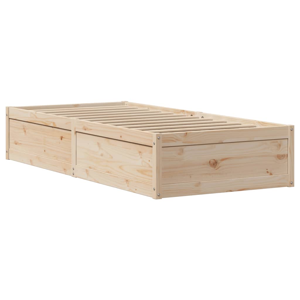 Cadre de lit sans matelas 75x190 cm bois de pin massif - XIOS