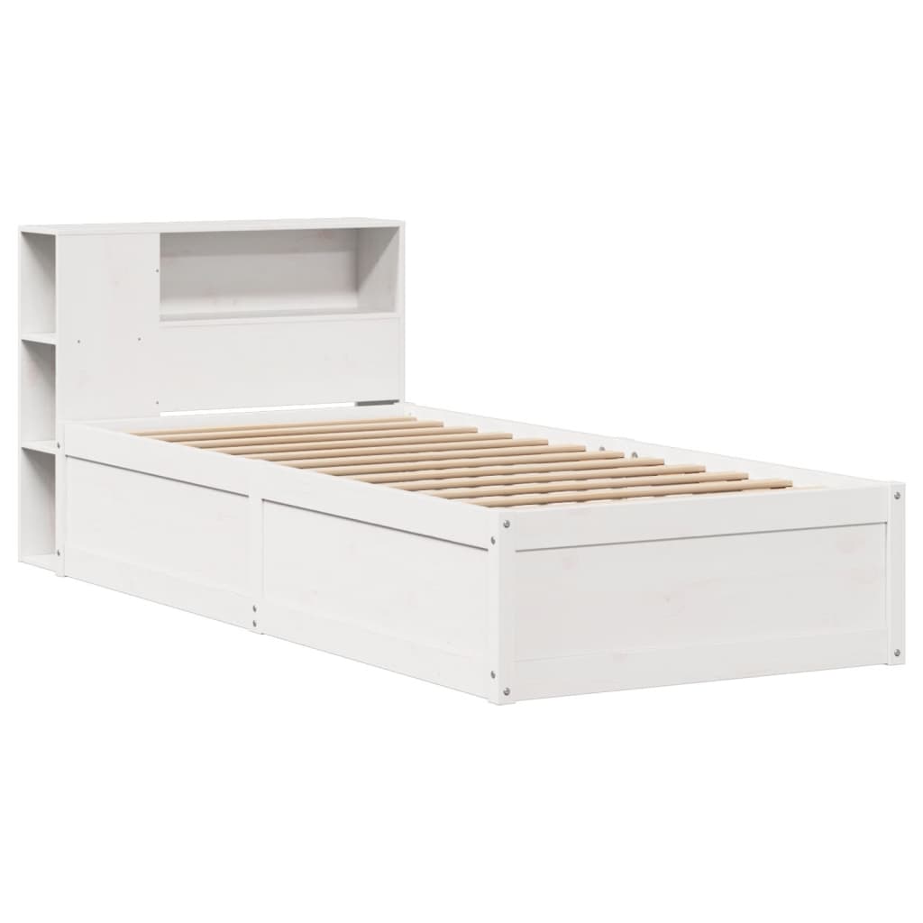 Cadre de lit sans matelas blanc 75x190 cm bois de pin massif - XIOS