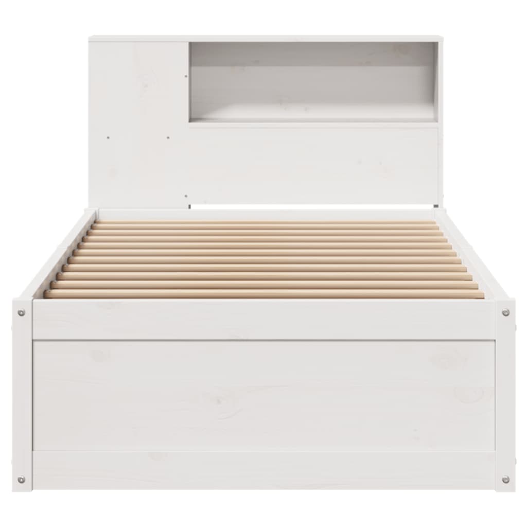 Cadre de lit sans matelas blanc 75x190 cm bois de pin massif - XIOS