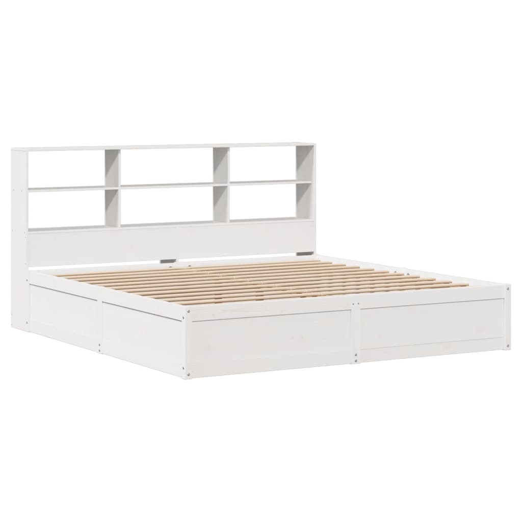 Cadre de lit sans matelas blanc 180x200 cm bois massif de pin - XIOS