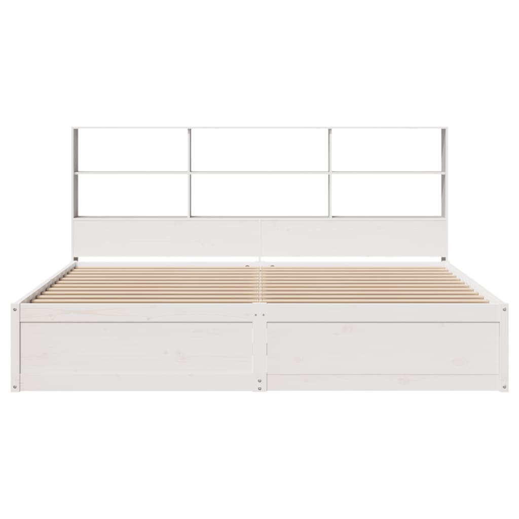 Cadre de lit sans matelas blanc 180x200 cm bois massif de pin - XIOS